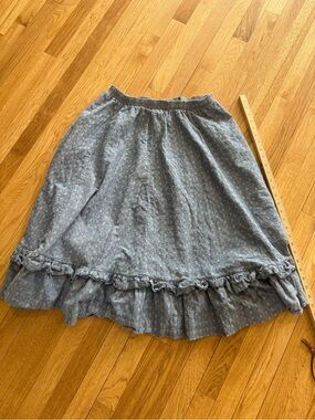 RockMount Ranch Wear Blue Floral Ruffle Hem Women's Skirt VINTAGE - Size 25|27